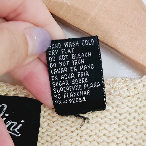 Vintage Cardini Beige Embroidered Sweater M 55% Ramie 45% Cotton《884》J - Picture 3 of 7